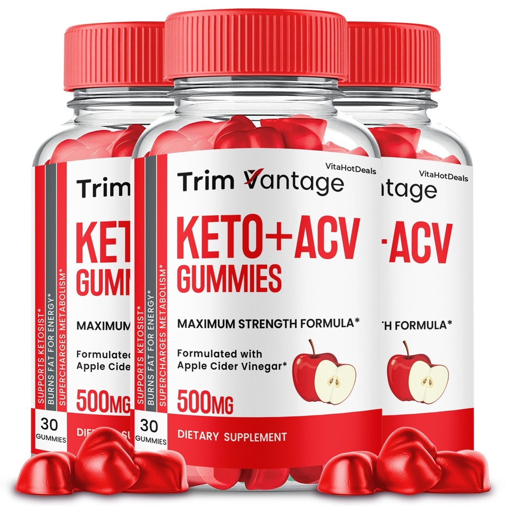 Trim Vantage Keto ACV Gummies, TrimVantage ACV Max Strength Supplement (3 Pack)