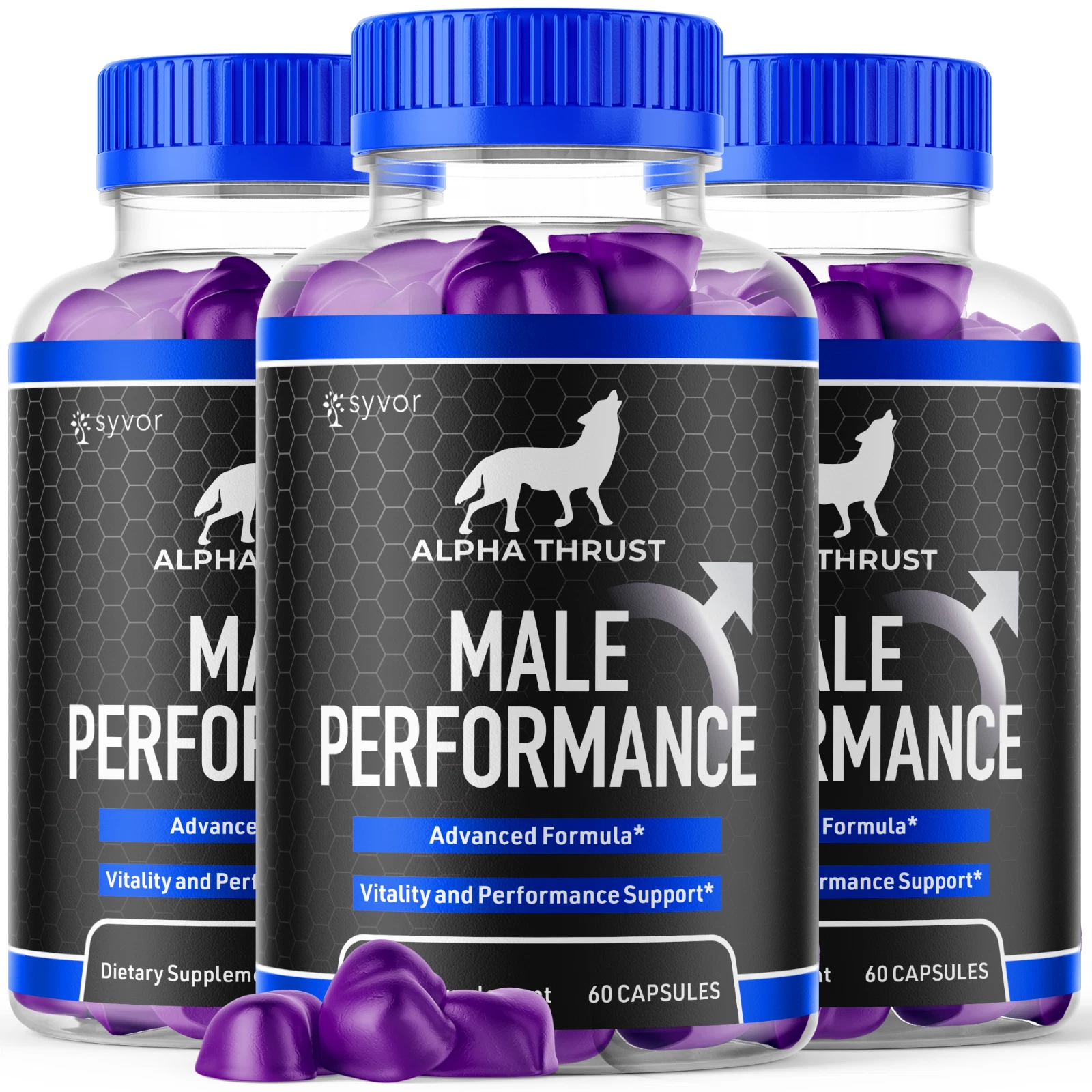 Alpha Thrust Men's Gummies Advanced Pro Formula Chewable Supplement 180 Gummies