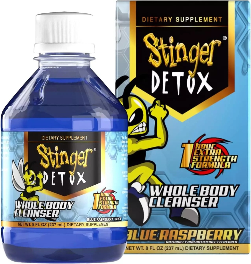 Stinger Detox Whole Body Cleanser 1 Hour Extra Strength – Blue Raspberry - 8 OZ