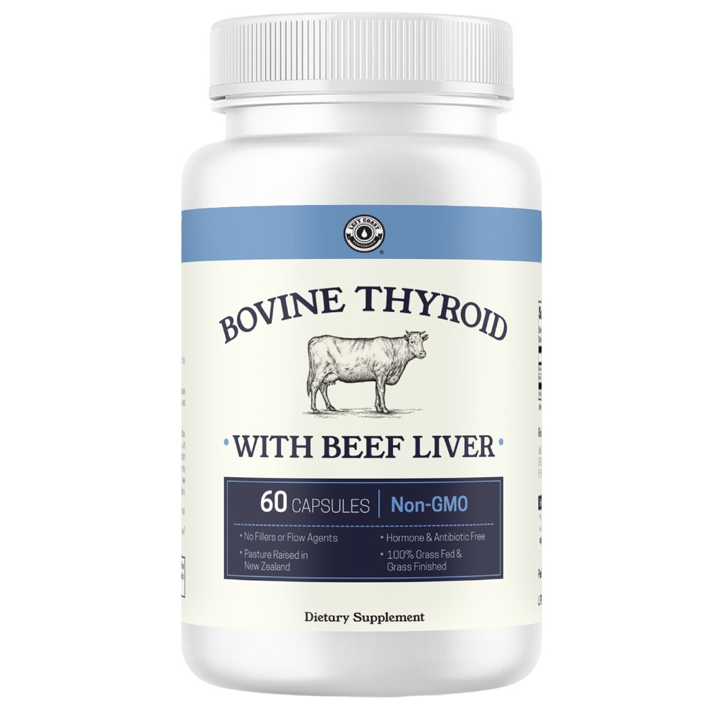 Desiccated Thyroid Supplement W/ Beef Liver Thyroid Glandular Grass Fed 60 ct