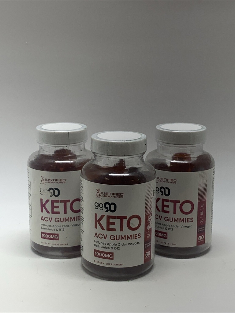 (3 Pack) Go90 Keto ACV Gummies - Weight Loss Supplement 60ct (180ct Total) 02/25