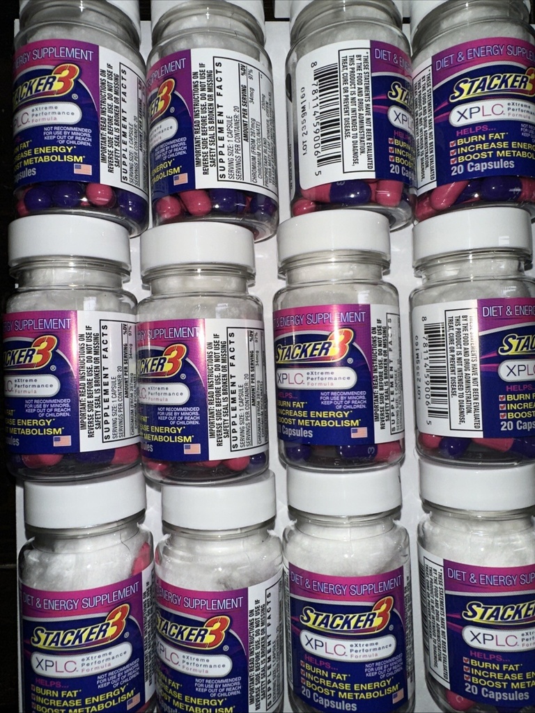 Stacker 3 XPLC 3, 240ct 12 Bottles x 20ct for Weight Loss Energy Focus FREE SHIP