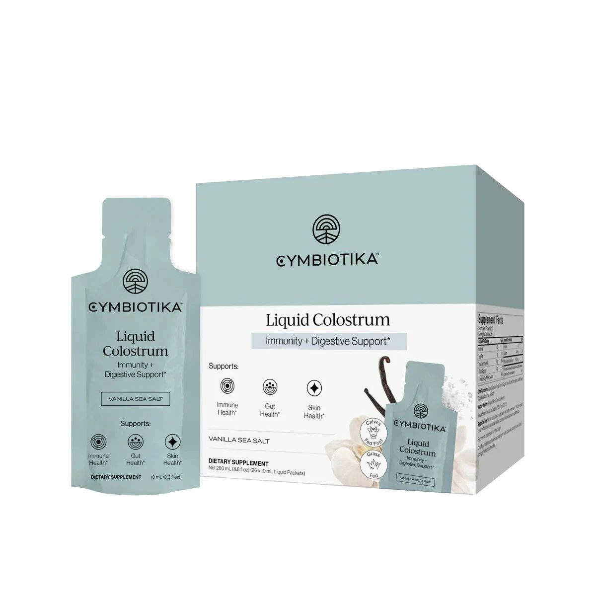 CYMBIOTIKA Liquid Colostrum, Grass-Fed, for Immune & Gut Support - 26 packets