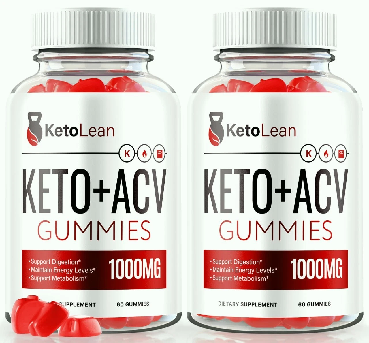 (2 Pack) KetoLean Keto + ACV Gummies to Support Weight Loss and Digestive Health