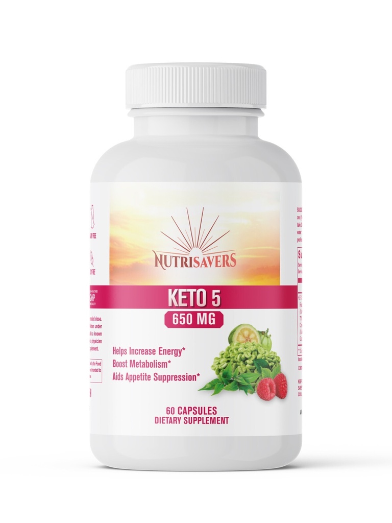 Keto-5 Blend Extra Strength Super Keto Blend, Raspberry Ketone Green Tea, 60 Cap