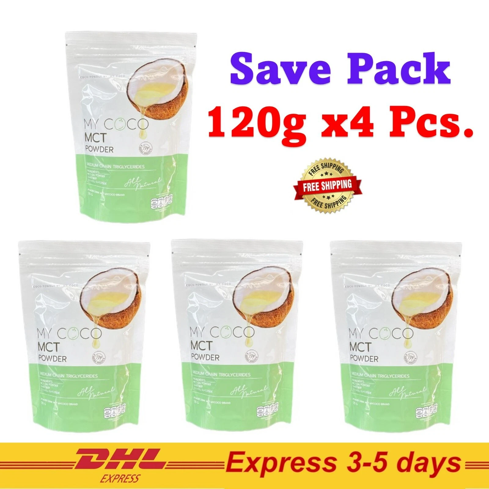 4x My coco MCT Powder Weight Management Reduce Fat Easy to Eat Delicious Taste