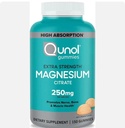 Qunol extra streng magnesium citrate gummies 250mg per serving 150 Gummies