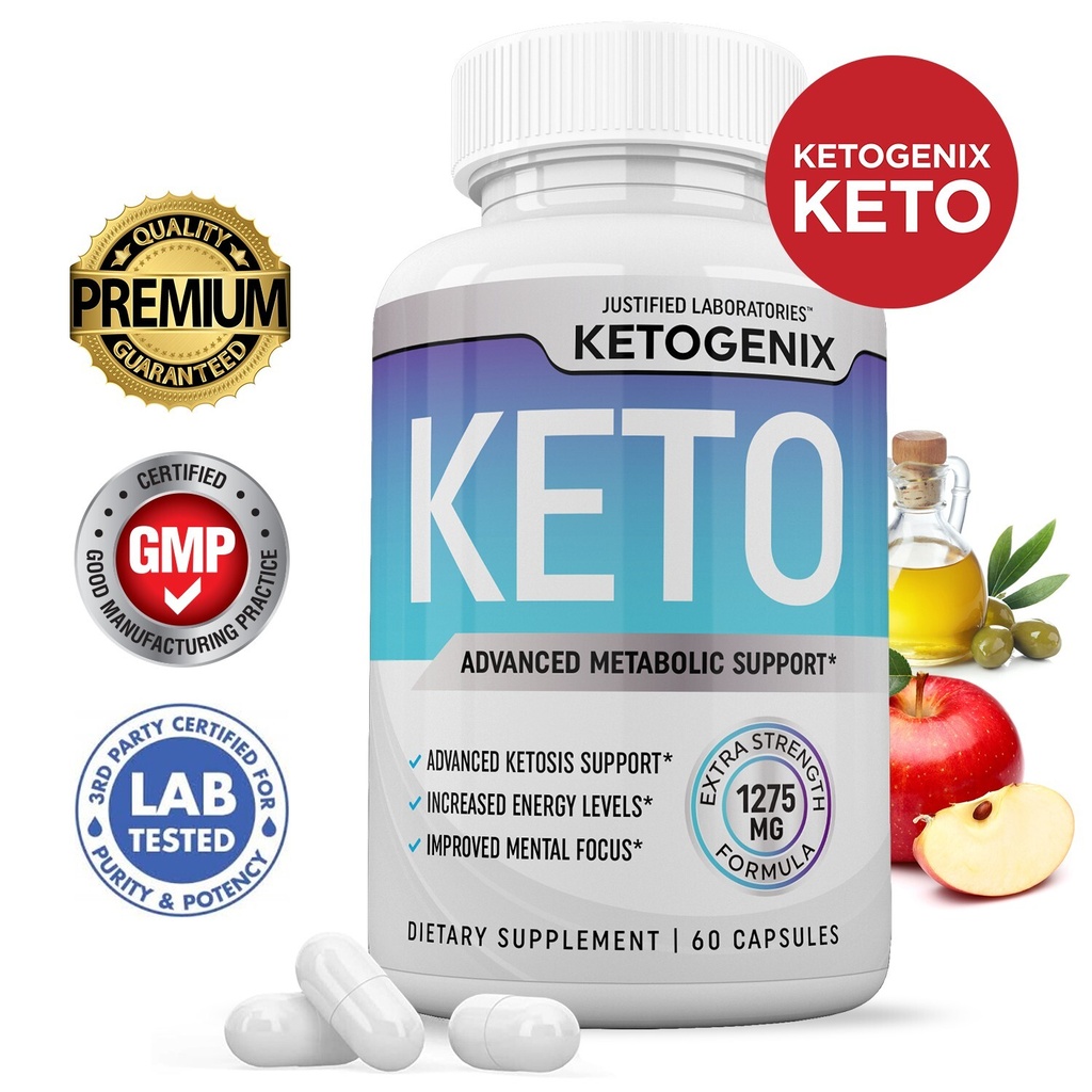 Ketogenix Keto ACV Pills 1275MG New Improved Formula 60 Capsules