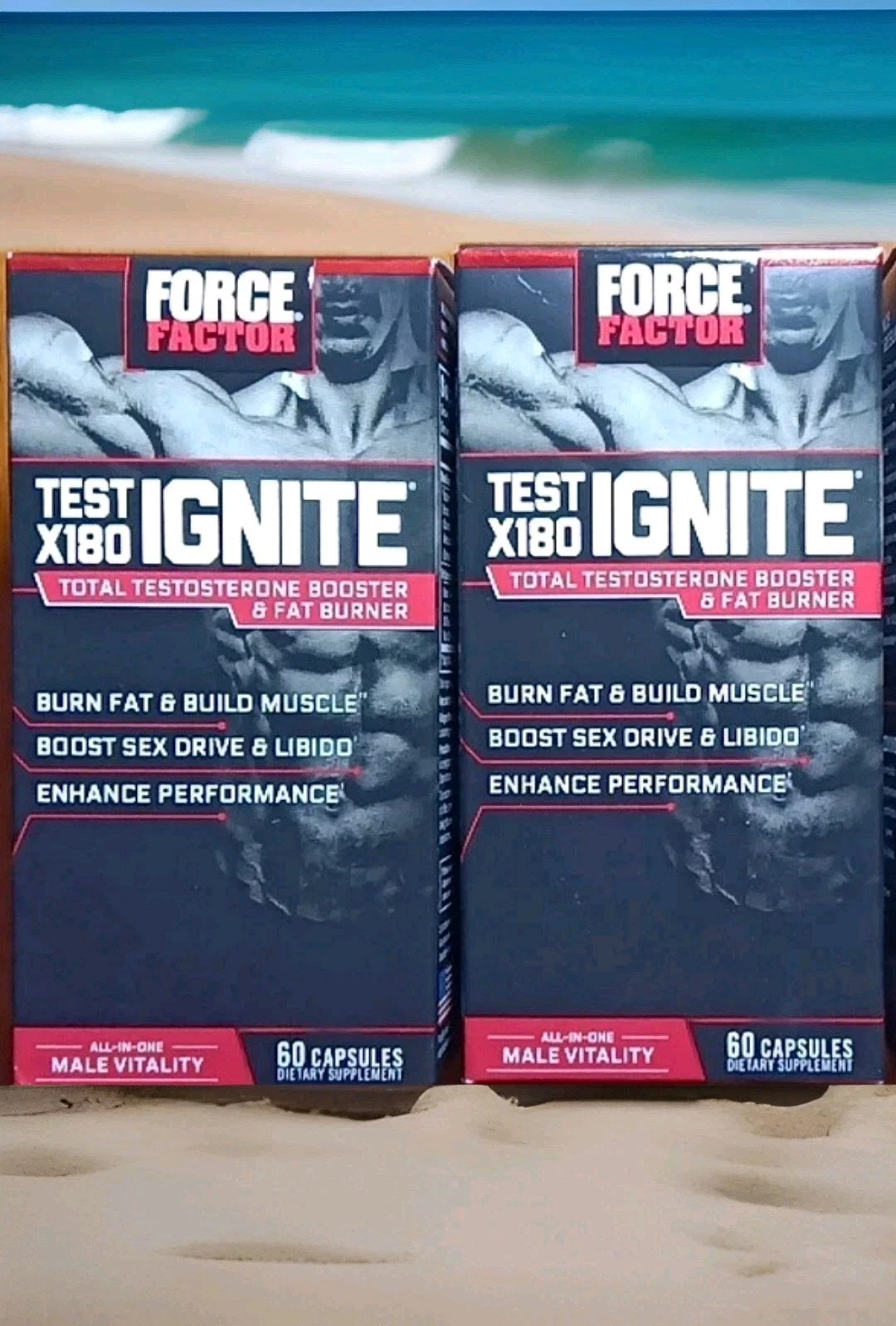 2 FORCE FACTOR TEST X180 IGNITE TOTAL TEST BURN FAT SUPPLEMENT 60 X2 120 CAPSULE
