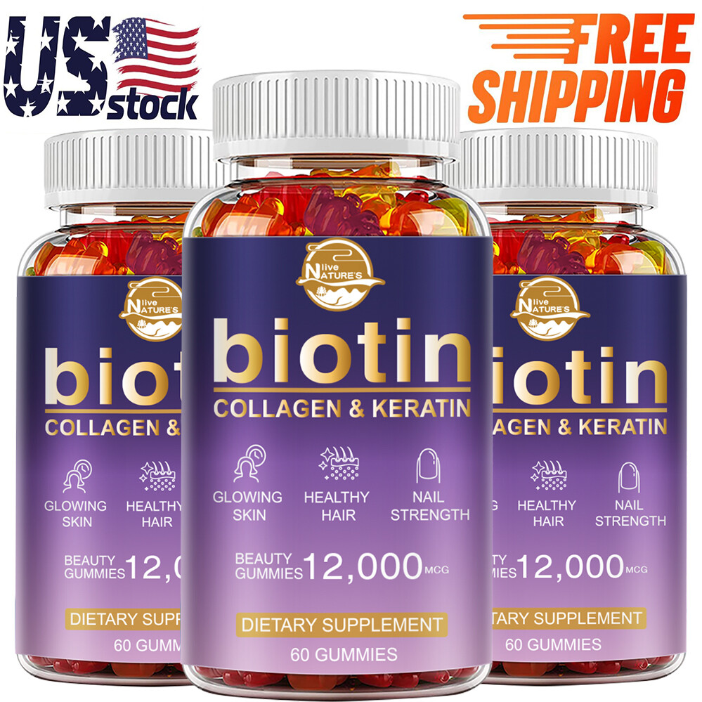 180 Biotin Collagen & Keratin Cap 12000mcg - Hair Skin Nails Bone & Joint Health