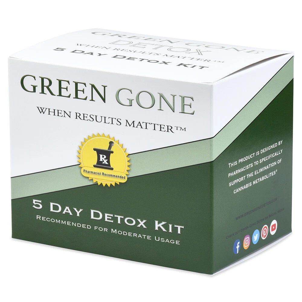 Green Gone Detox Permanent 5 Day Detox 60 Capsules With 3 Test strips Exp 1/2026