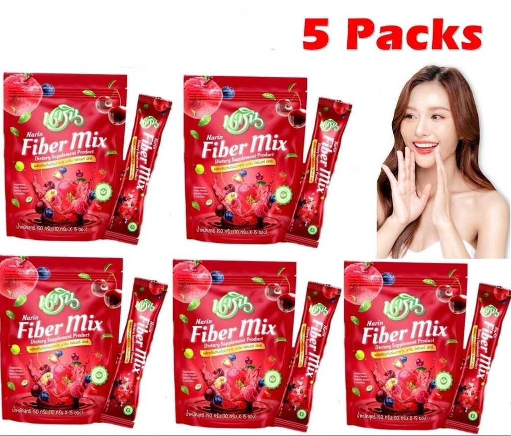 5 X Narin Fiber Mix Fruit Detox Dietary 150g
