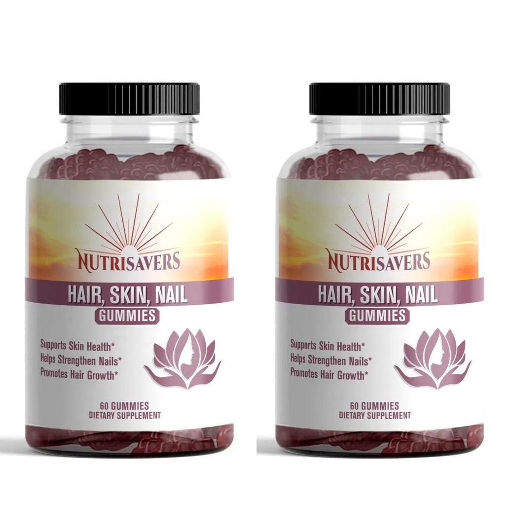 Hair, Skin & Nails Gummy, with Biotin - Dietary Supplement - 60 Gummy, Pack of 2