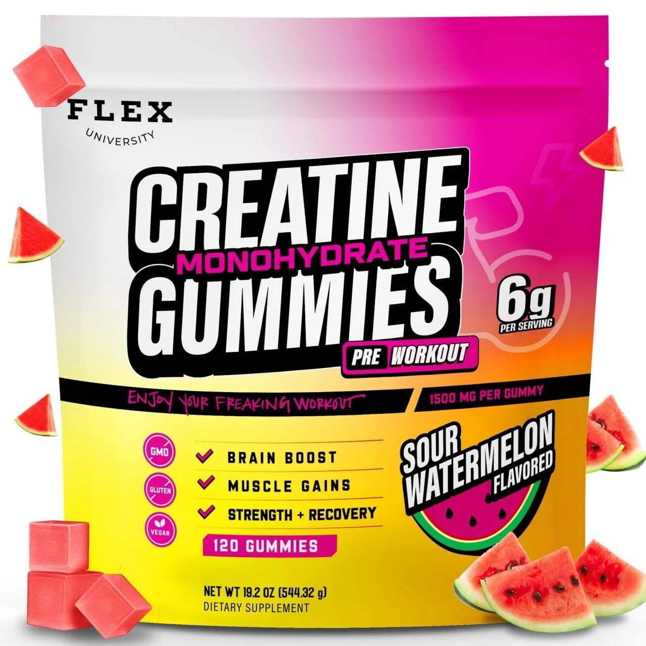 Creatine Gummies for Men Women 6g, Pre Workout Creatine Monohydrate Protein G...