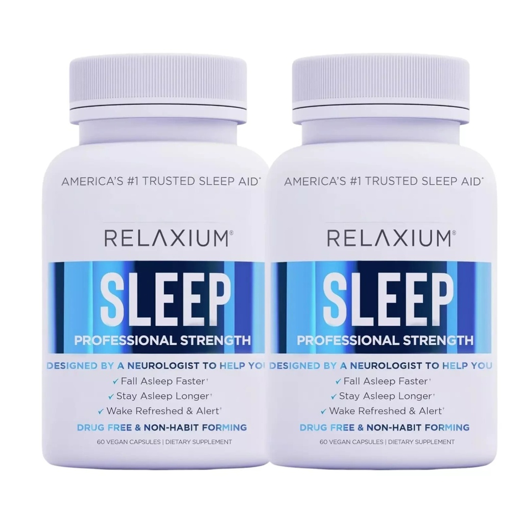 2 Pack Relaxium Sleep Natural Dietary Supplement for Better Sleep (120 Capsules)