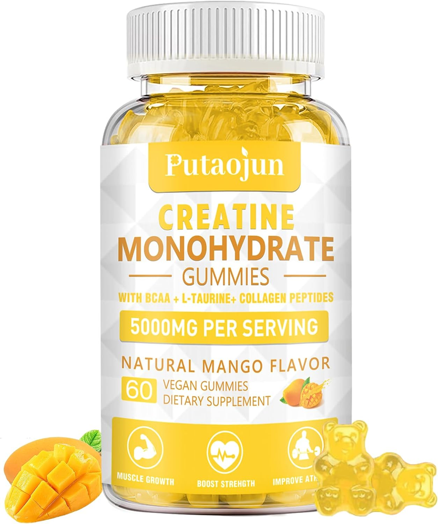 Creatine Monohydrate with Vitamins D3 & B12 | Sugar-Free Hydrolyzed Collagen & C