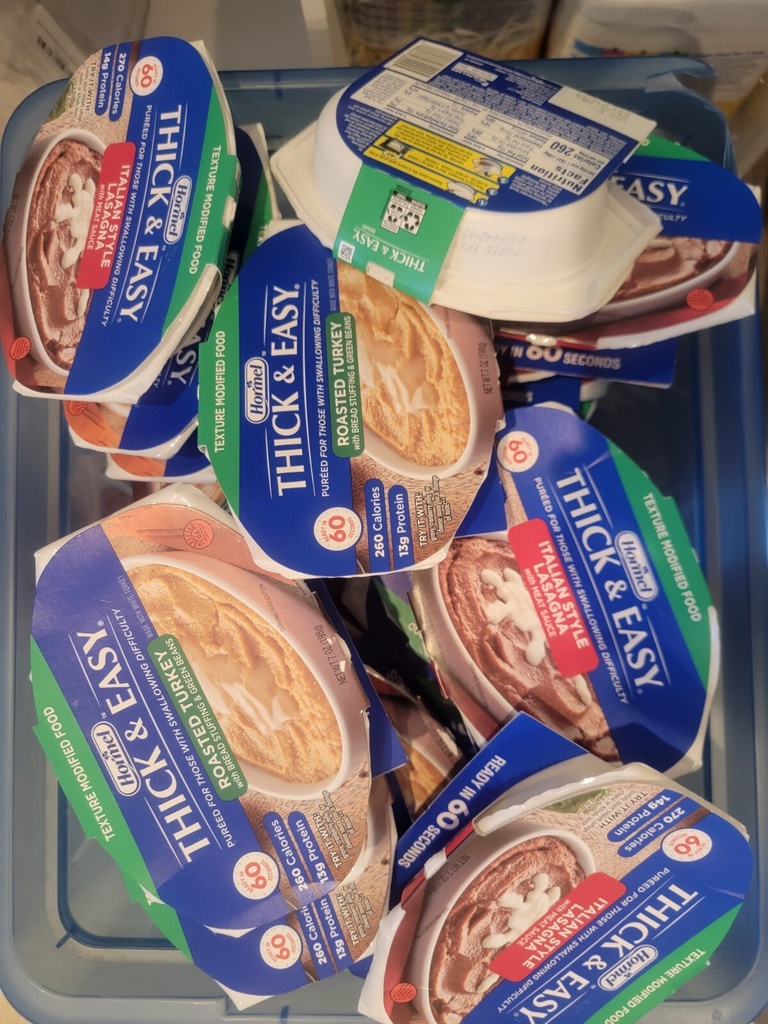 6 Hormel Thick & Easy Purees Roasted Turkey Bread Stuffing Green Bean 01/14/2022