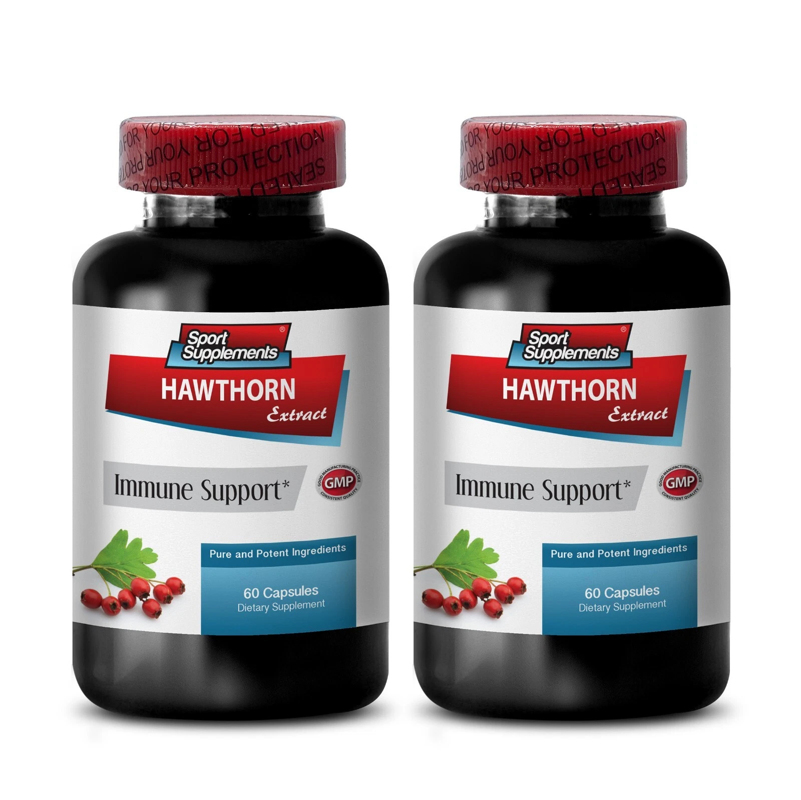 Renewed Energy - HAWTHORN EXTRACT - Natural Vitality - 2 Bottle 120 Capsules