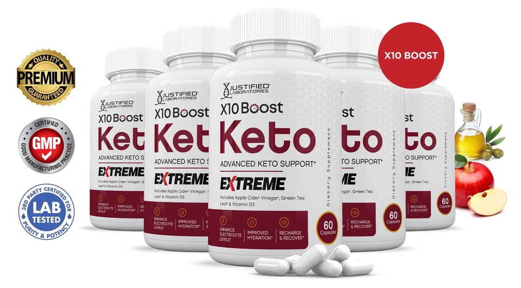 X10 Boost Keto ACV Extreme Pills 1675 MG Stronger Than Gummies Keto Support 5 Pk
