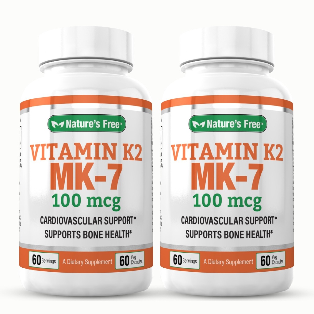 Vitamin K2 MK-7 High Potency 2 Bottles 120 Veg Capsules 4 Month Supply