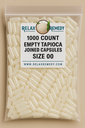 Empty PULLULAN / TAPIOCA Capsules 1000 Count - Size 00 Clear, Joined VEGETARIAN