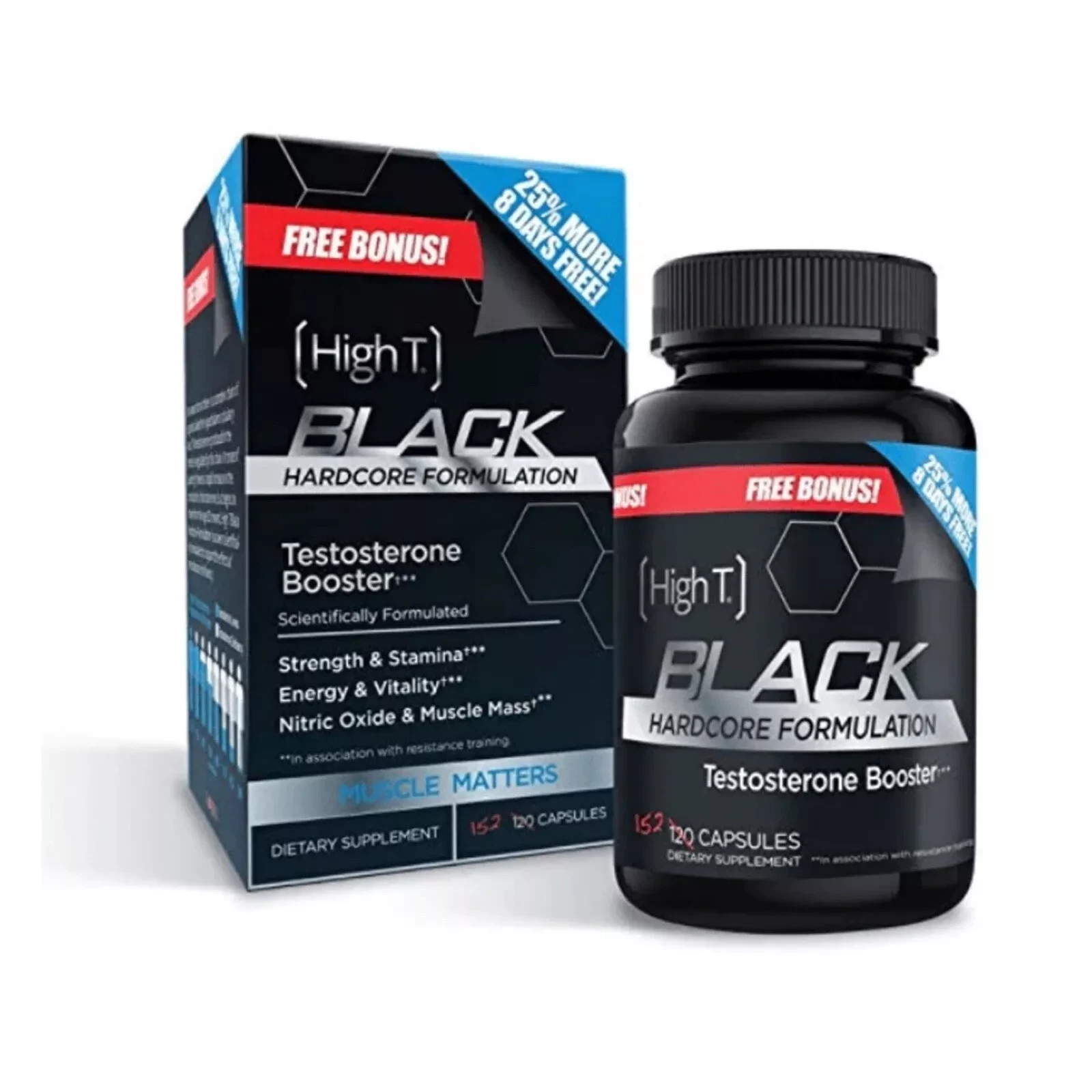 High T Black Testosterone Booster Supplements Strength -Stamina -Sex Drive 120