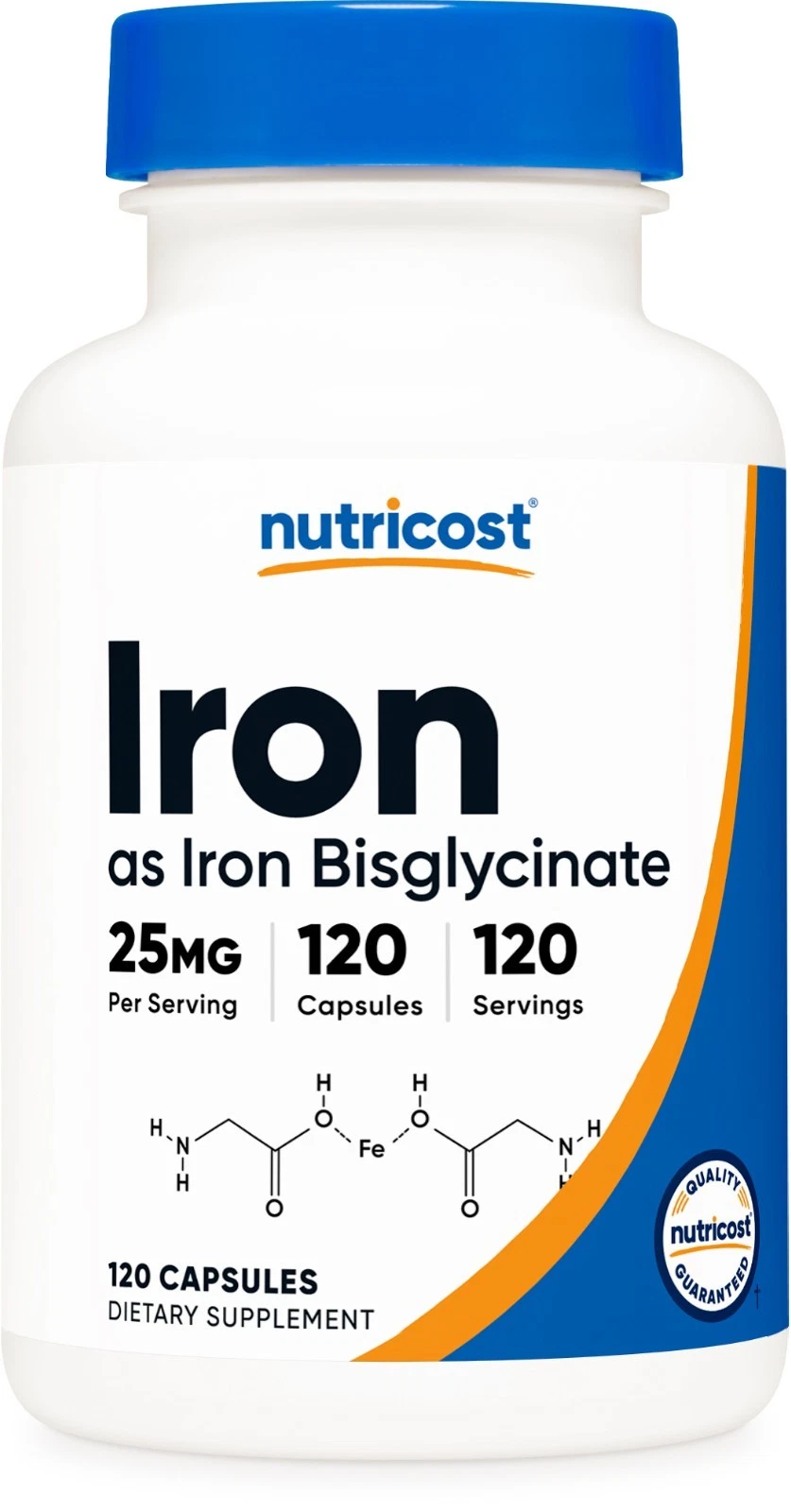 Nutricost Iron Bisglycinate Supplement (25mg) 120 Capsules, Gluten-Free