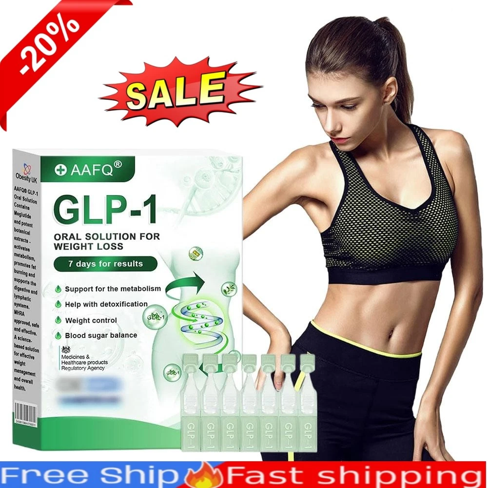 AAFQ GLP-1 Weight Loss Solution, GLP-1 Supplement Drops for Women and Men 7X/Set