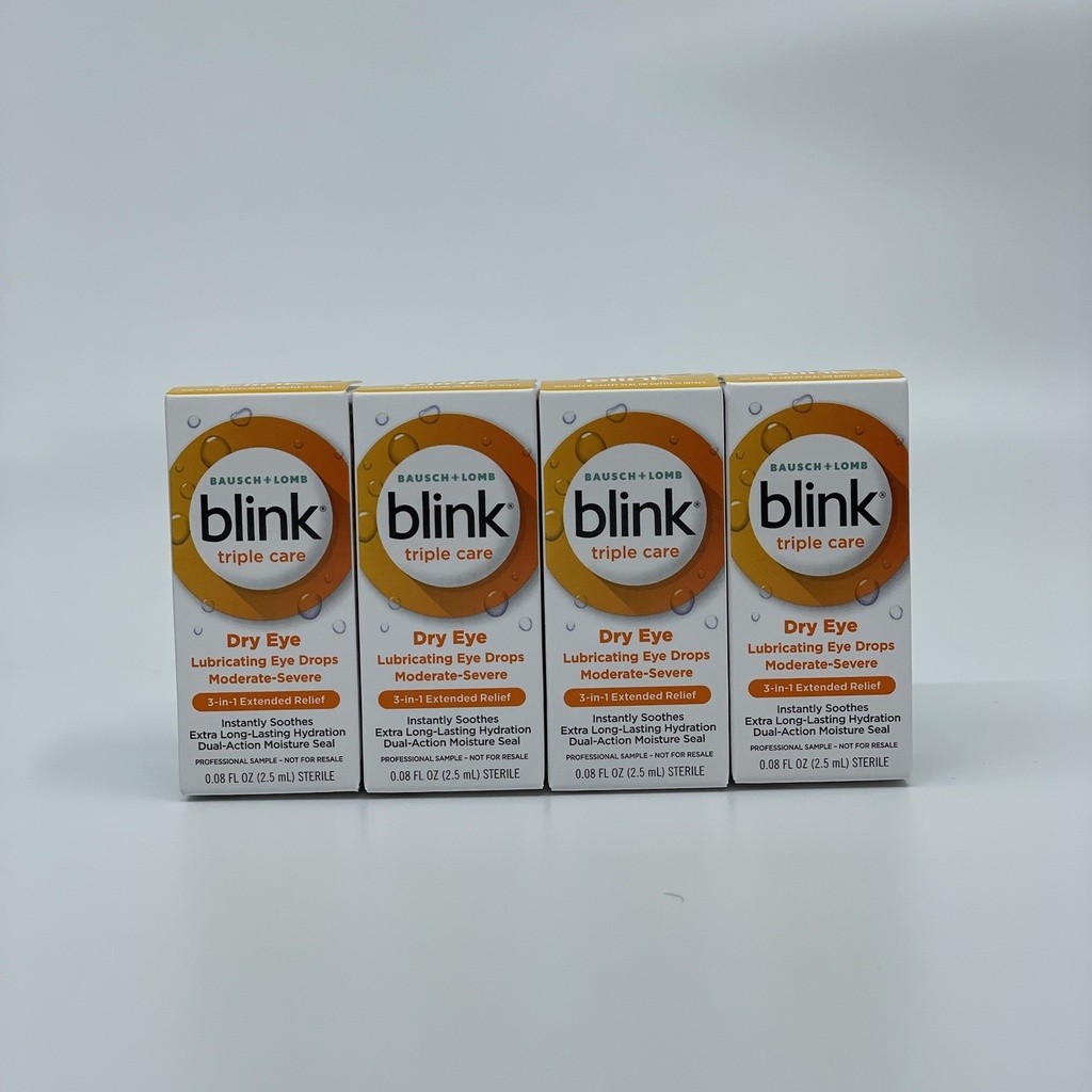 4x Travel Blink Triple Care Dry Eye Drops 0.08 fl oz (2.5 mL) Exp: 06/2026