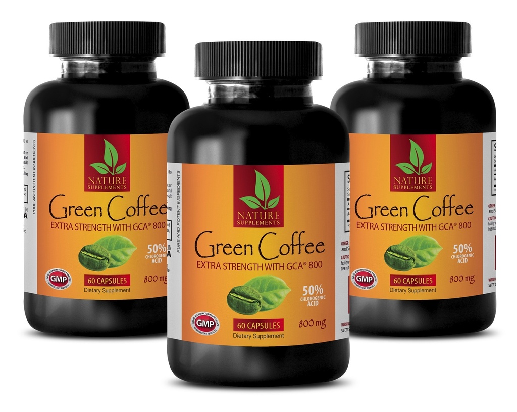 Chlorogenic Acids 800mg - Green Coffee Extract GCA - Boosts Metabolism 180 Pills