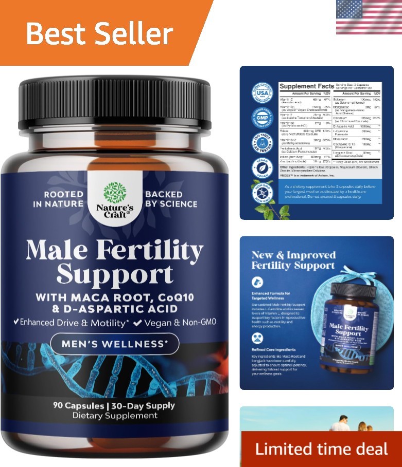 Pre Conception Male Fertility Supplement - Semen Volume Booster with CoQ10, M...