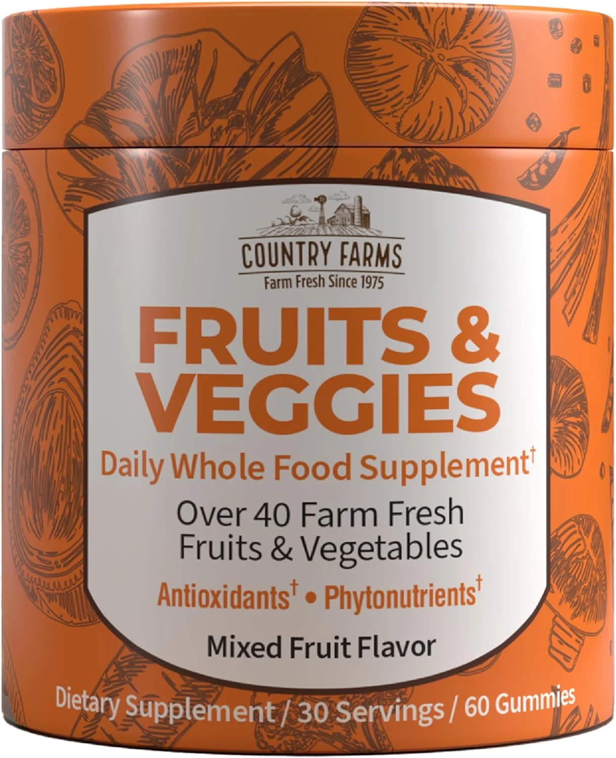 Fruits and Veggies Gummies, with over 40 Farm Fresh Fruits & Vegetables, Packed