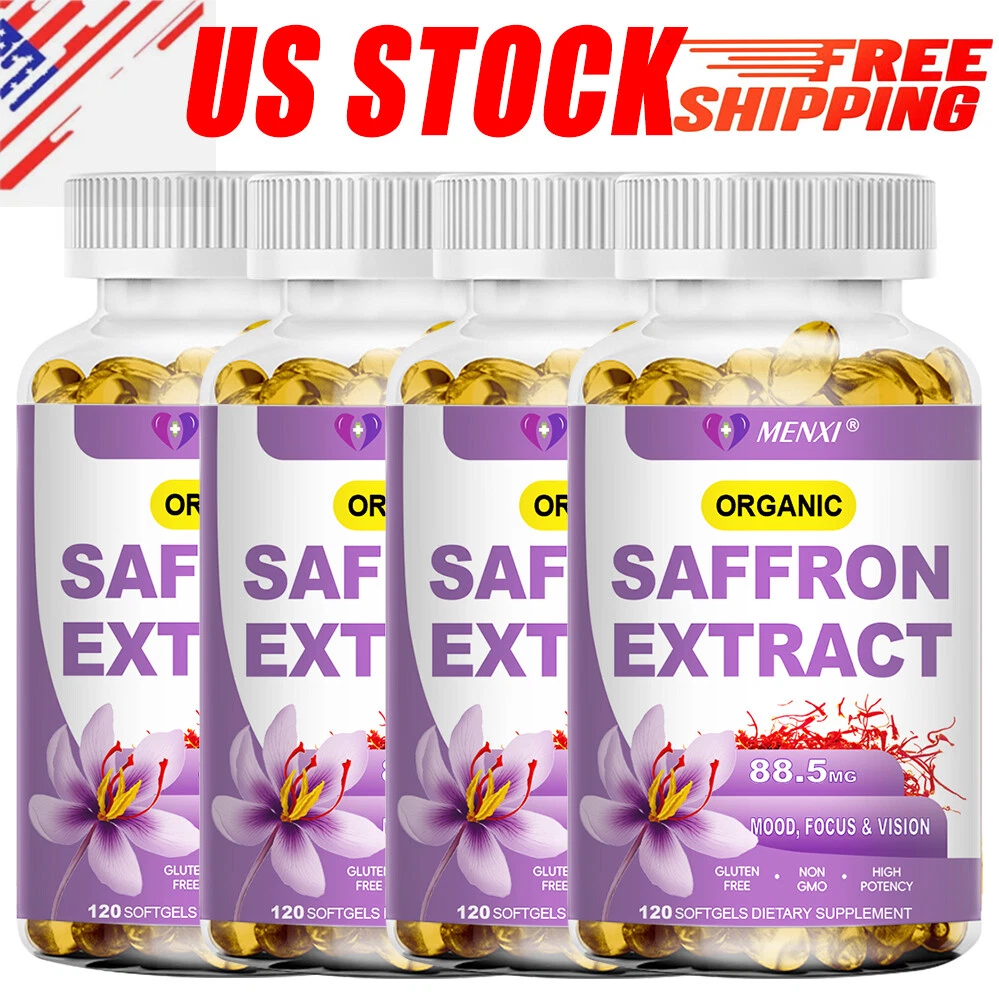 Saffron Extract Capsules Metabolism Booster Natural Appetite Suppressant Softgel