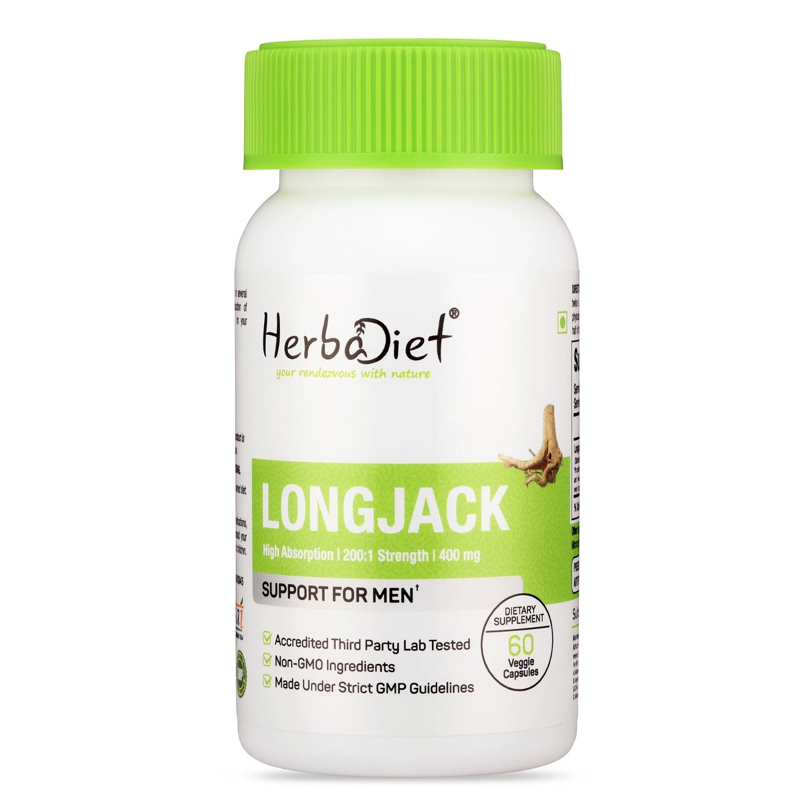 Longjack Capsules 200:1 Strongest Longifolia Root Extract Free Shipping