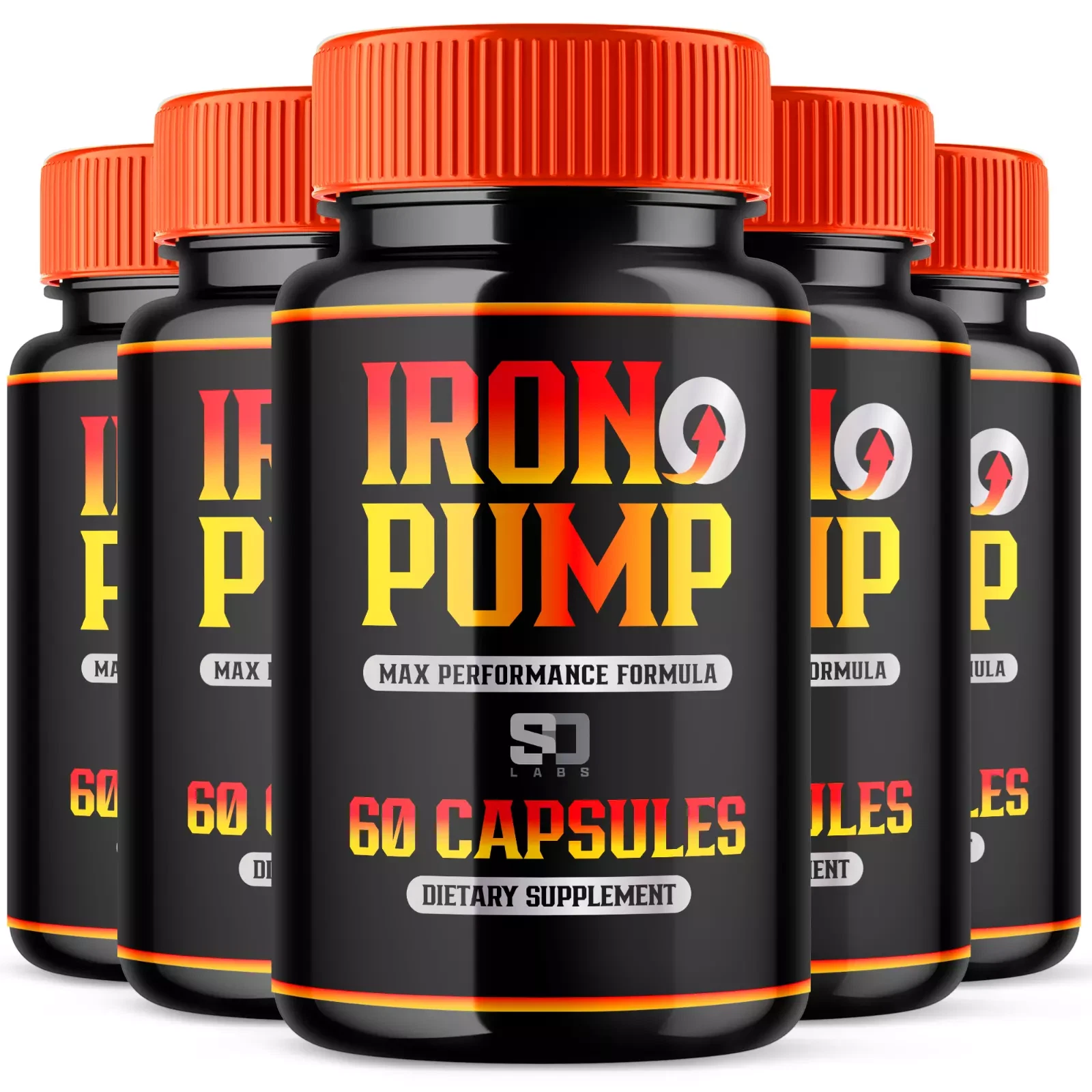 Iron Pump Men's Vitality - Promotes Blood Flow, Muscle Function, Energy (5 Pack)