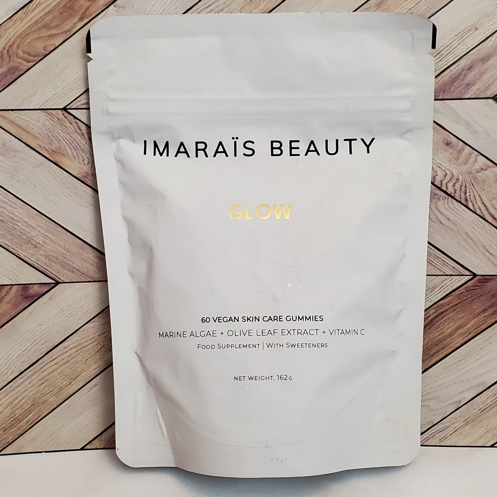 Imarais Beauty GLOW Vegan Skincare Gummies (60ct) 162g Marine Algae Olive Leaf
