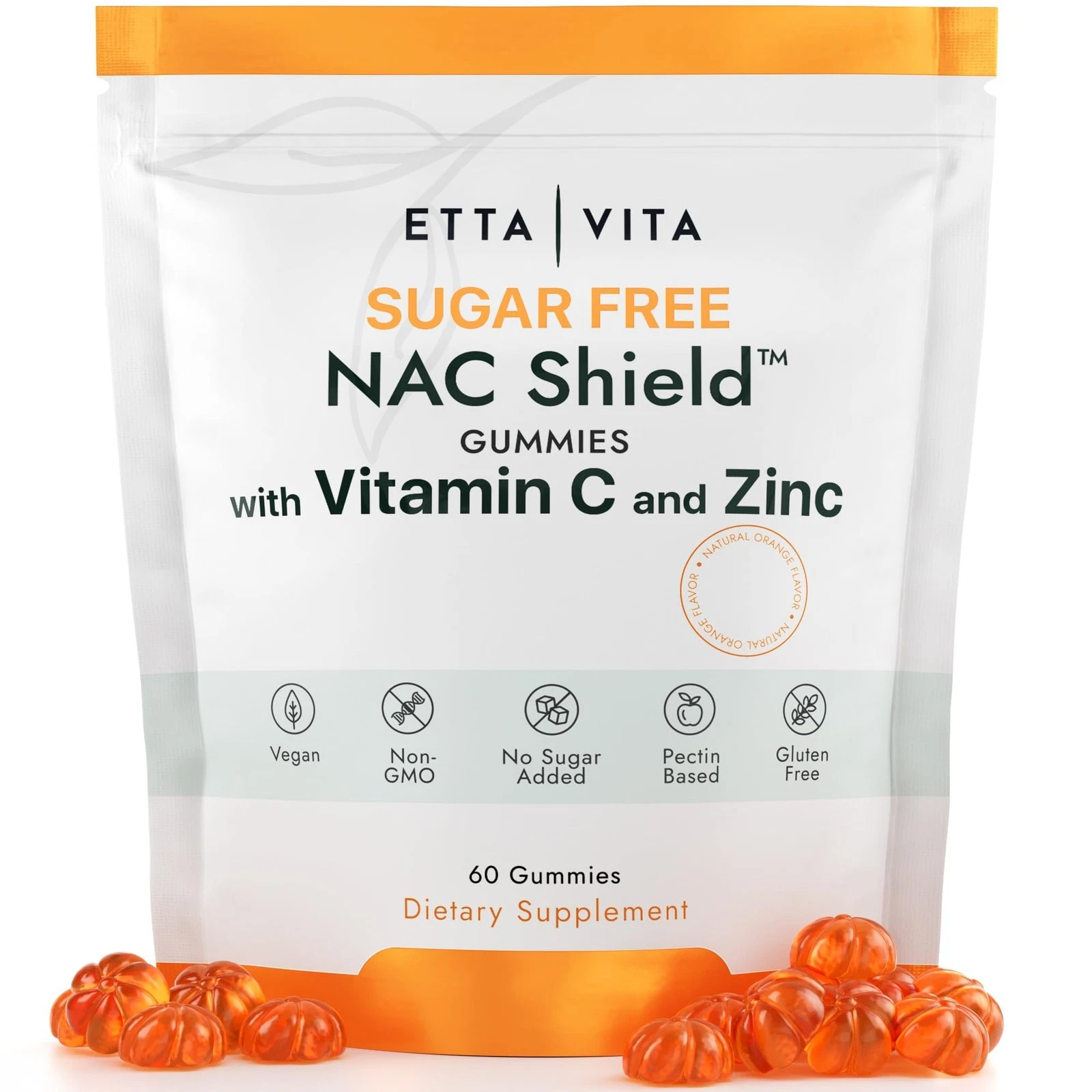 Sugar-Free NAC Gummies (Immune Support Complex) N-Acetyl Cysteine, Vitamin C & Z
