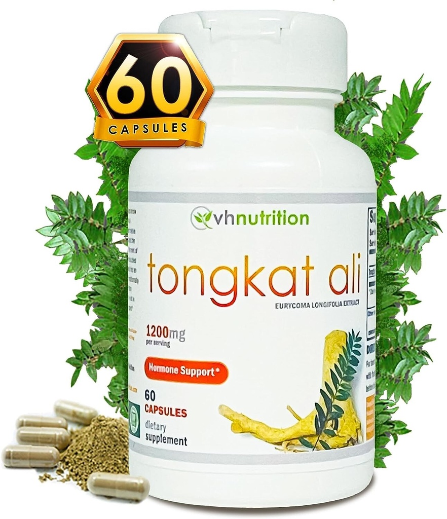 TWO PACK Tongkat extract - vhnutrition 1200mg- Supplement for adult men, 60 caps