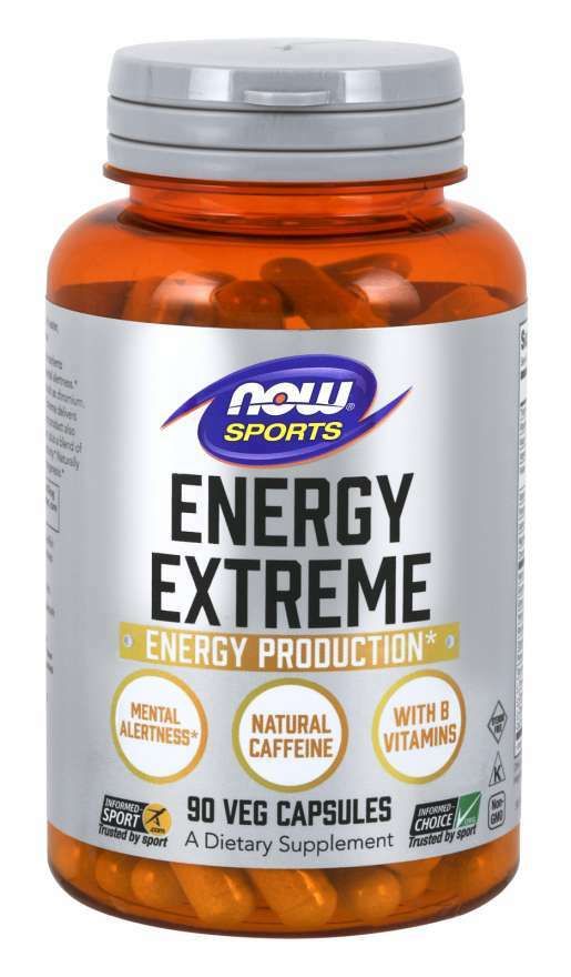 NOW Foods Sport Energy Extreme 90 Cap Magnesium Tyrosine Guarana 07/26EXP