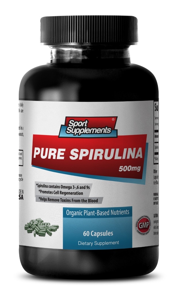 Organic SPIRULINA 500mg - 100% Plant-Based Algae - Vegetarian Protein 1 Bottle