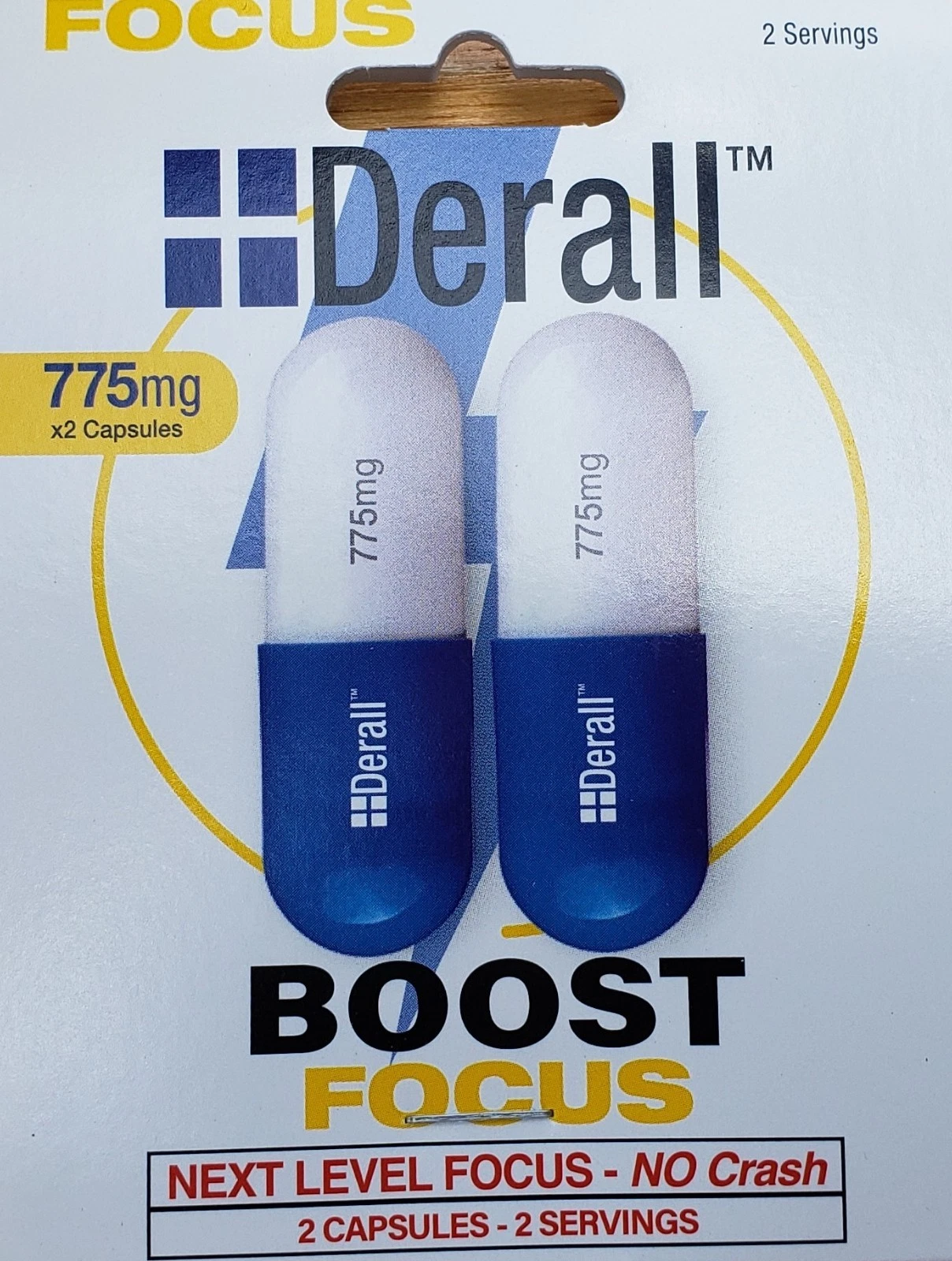Derall Boost Focus 775mg Notropic Memory Energy Concentration Full 12ct Box