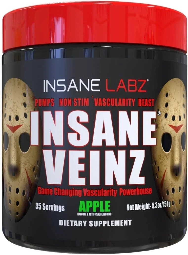 Psychotic Pre Workout Insane Veinz Apple 35 servings See Description