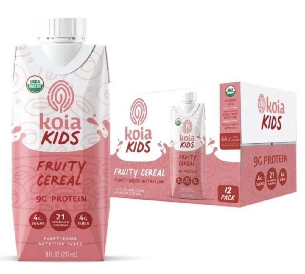 Koia Kids Plant Based Protein Shake. Fruity Cereal - 12 Pack