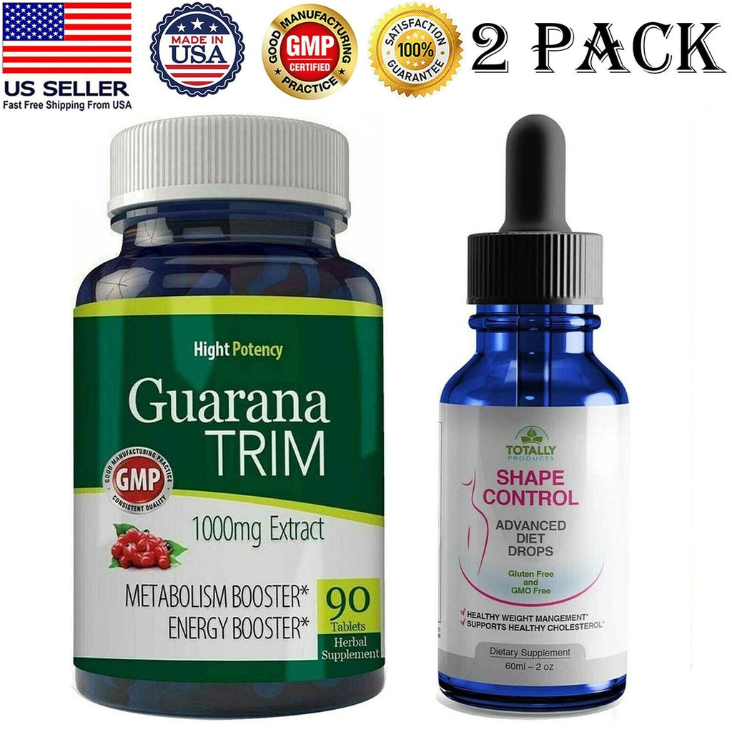 Guarana Extract Metabolism Booster Supplements & Shape Control Weight Loss Drops