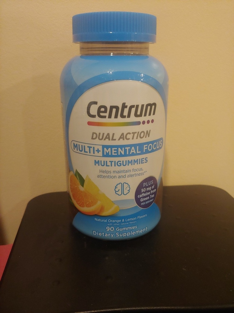 Centrum MultiGummies Mental Focus Adult Multivitamin 90 Count Orange Lemon