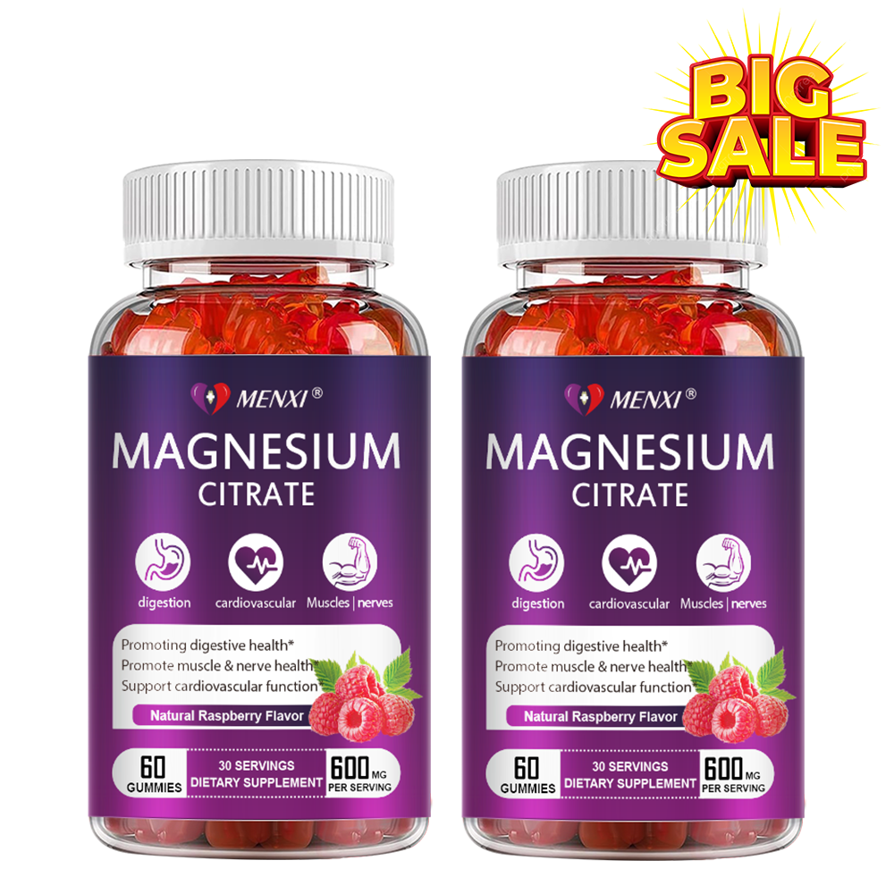 2 Pack MENXI Magnesium Citrate Gummies 600mg per Serving - 60 Vegan Gummies