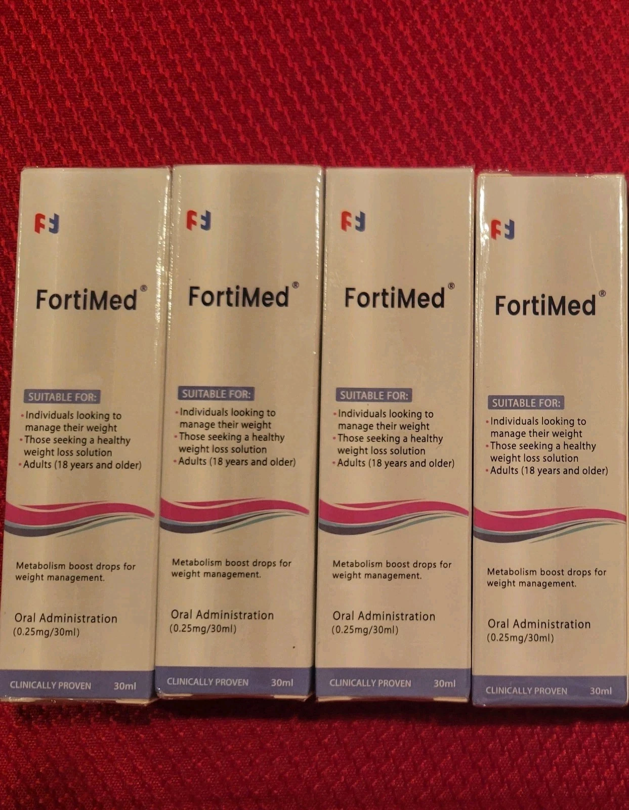 Lot of 4 FortiMed Trimova GLP-1 Metabolism Boost Oral Drops Weight Loss 30 ml