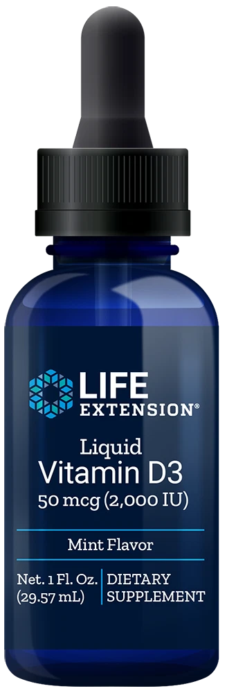 Life Extension Liquid Vitamin D3 (Mint) 50 mcg (2000 IU), 29.57 ml