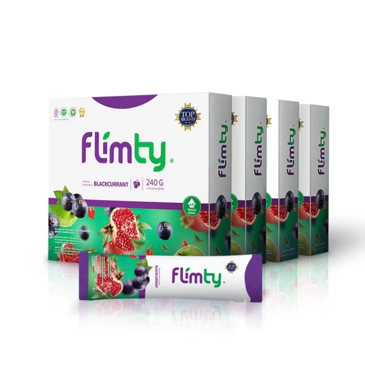 Flimty Fiber Detox Drink Grape (4 Box x 10 Sachets) |Sugar-Free Detox Drink