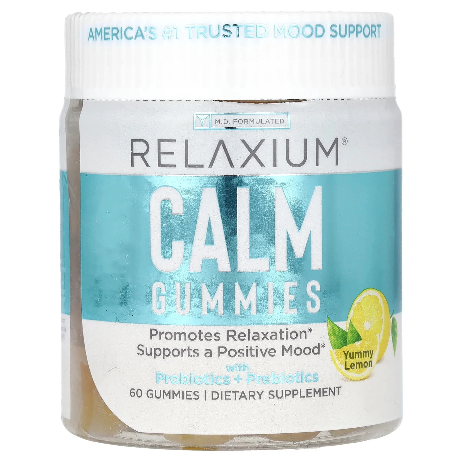 Calm Gummies with Probiotics + Prebiotics, Yummy Lemon, 60 Gummies
